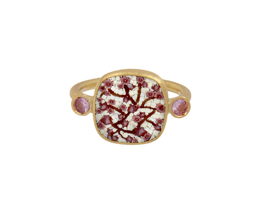 Pink Sapphire Micromosaic Cherry Blossom Ring