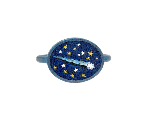 Titanium Micromosaic Cometa Ring