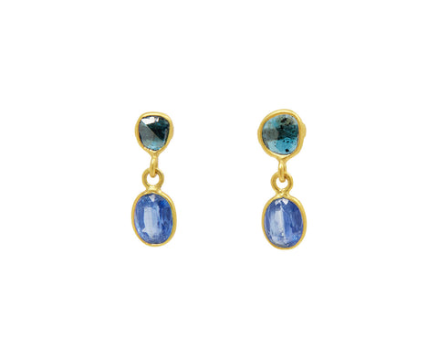 Indigo Two Stone Drop Earrings