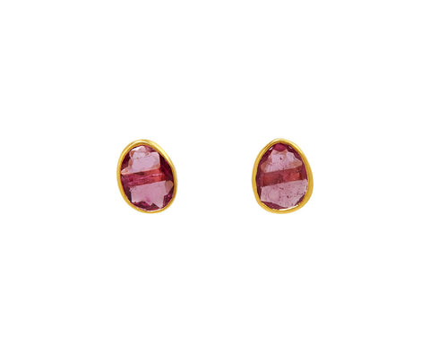 Pink Tourmaline Ibis Stud Earrings