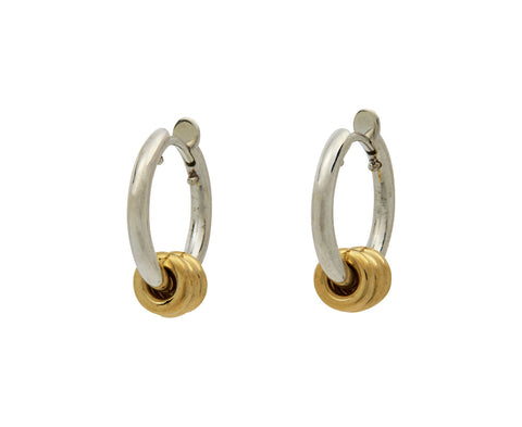 Silver and Gold Nevine Max Hoop Earrings