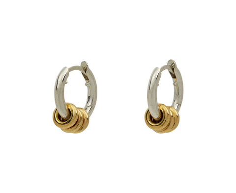 Silver and Gold Nevine Minor Hoop Earrings