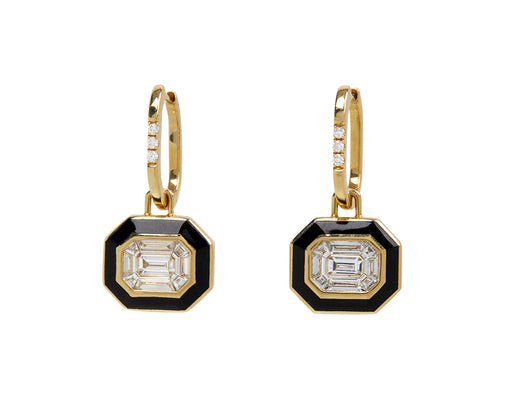 Cabot Minor Diamond Enamel Drop Earrings