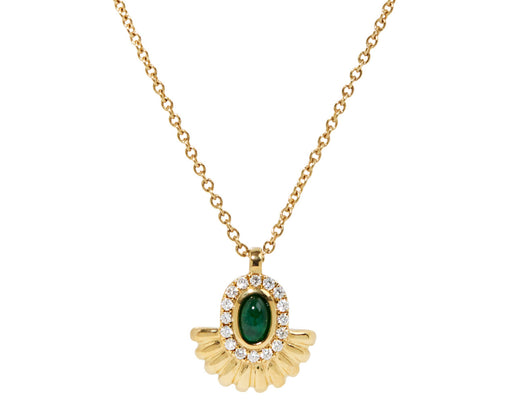 Emerald and Diamond Alara Sunburst Necklace