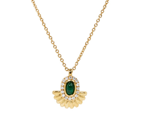 Emerald and Diamond Alara Sunburst Necklace