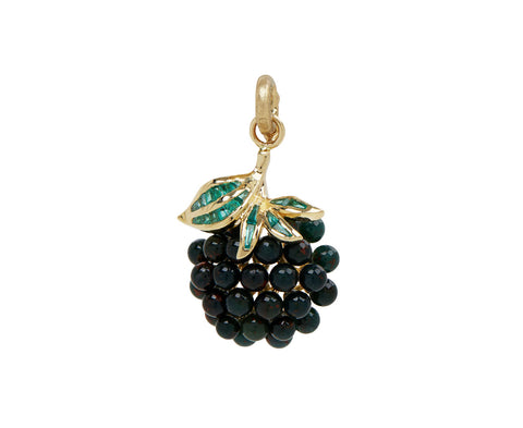 Bloodstone Blackberry and Emerald Leaf Charm ONLY