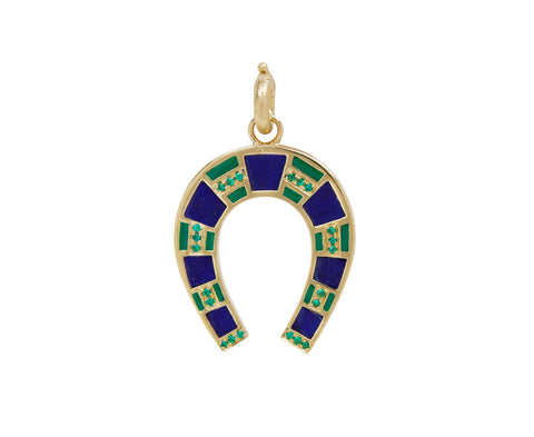 Lapis and Emerald Hallie Charm Pendant ONLY