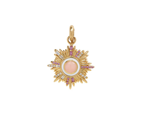 Pink Opal, Sapphire and Diamond Mini Victoria Medallion ONLY