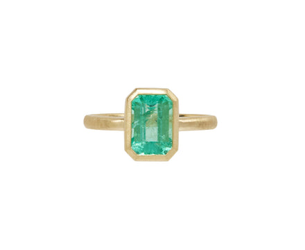 Rectangular Colombian Emerald Ring