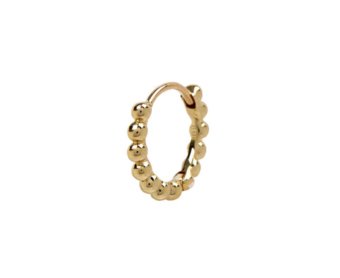 Maria Tash 5/16 Yellow Gold Granulated SINGLE Hoop Earring