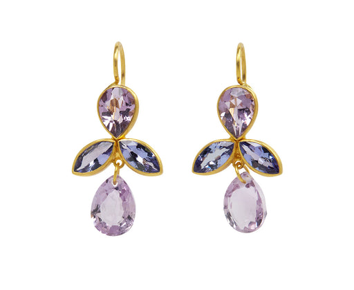 Amethyst and Tanzanite Fuchsia Earrings