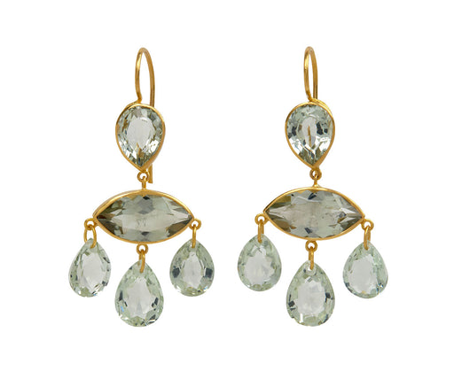 Greeen Quartz Marquise d'Estrees Earrings