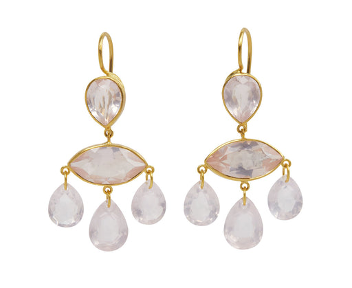 Rose Quartz Marquise d'Estrees Earrings