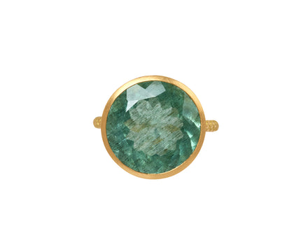 Round Moss Aquamarine Ring