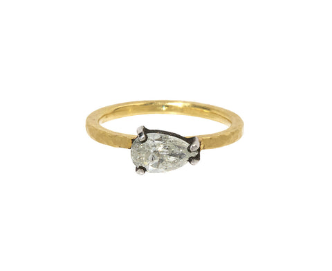 Pear Shaped Diamond Solitaire Ring