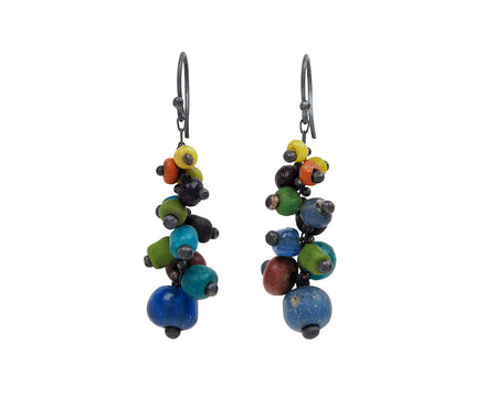 Short Tapered Ancient Bead Earrings