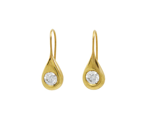 Diamond Teardrop Soltaire Earrings