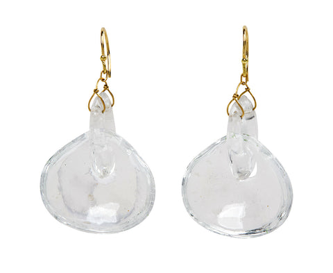 Small Crystal Quartz Gong Earrings