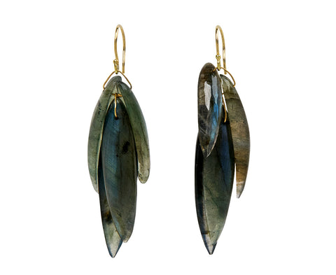 Labradorite Leaf Earrings