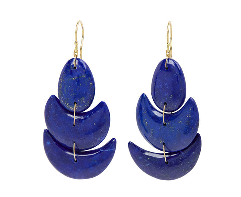 Lapis Lotus Earrings