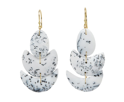 Dendritic Opal Lotus Earrings