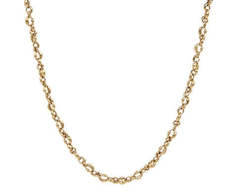 Gold Linked Ovals Necklace