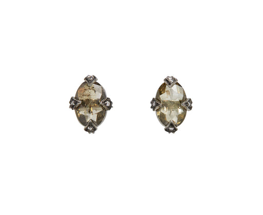 Antique Prong Rustic Diamond Stud Earrings