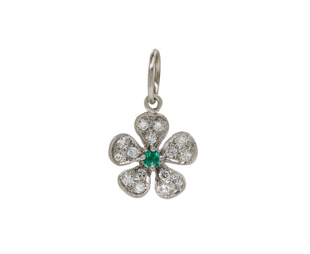 Diamond and Emerald Violet Charm Pendant ONLY