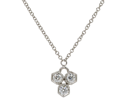 Platinum Hexagonal Diamond Necklace