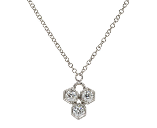 Platinum Hexagonal Diamond Necklace