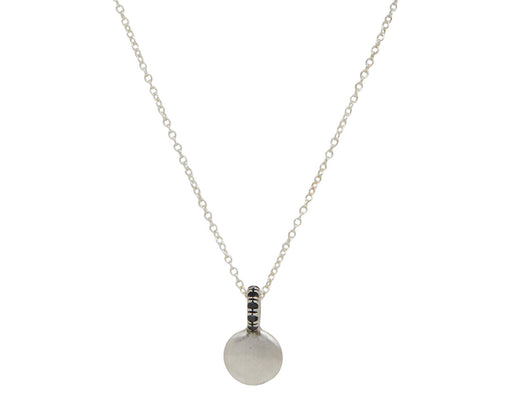 dan-yell Zula Disc with Black and White Diamonds Necklace