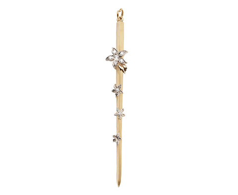 Gold and Diamond Thorn Charm Pendant ONLY