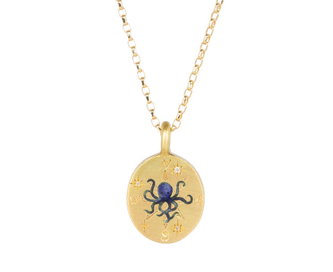 The Octopus and Compass Pendant Necklace