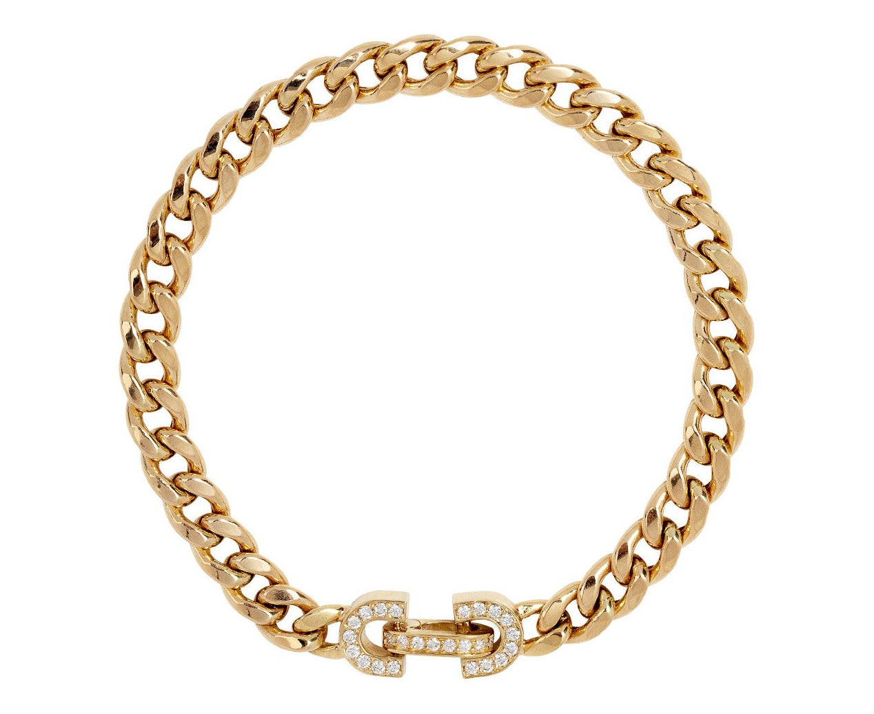 Zoë Chicco Diamond Pendant Square Link Bracelet in 14K YG