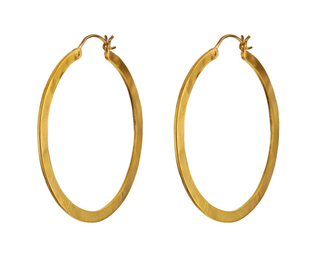 Large Gold Plated Hoop Earrings 5406