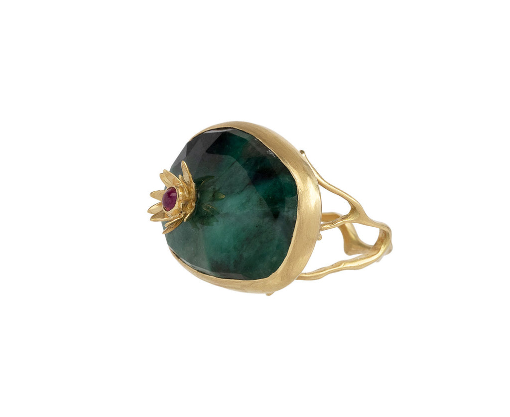 Emerald Waterlily Ring