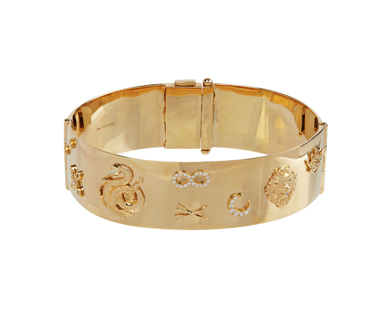 Louis Vuitton Color Blossom Open Bangle, Yellow and White Gold, Onyx and Diamonds Gold. Size S