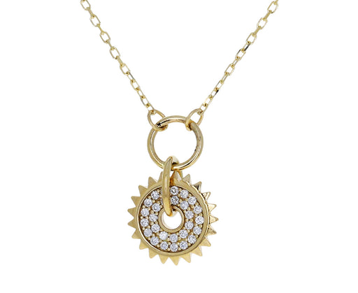 Diamond Disk Drop Necklace