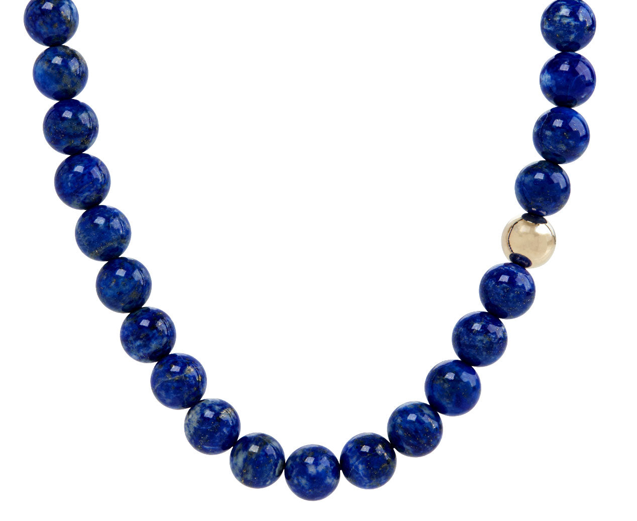 Triple Strand Water Pearl and Lapis Lazuli Beads Necklace