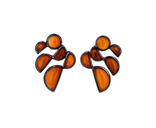 Carnelian Prawn Stud Earrings