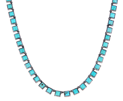 3.5mm Turquoise Riviere Tile Necklace