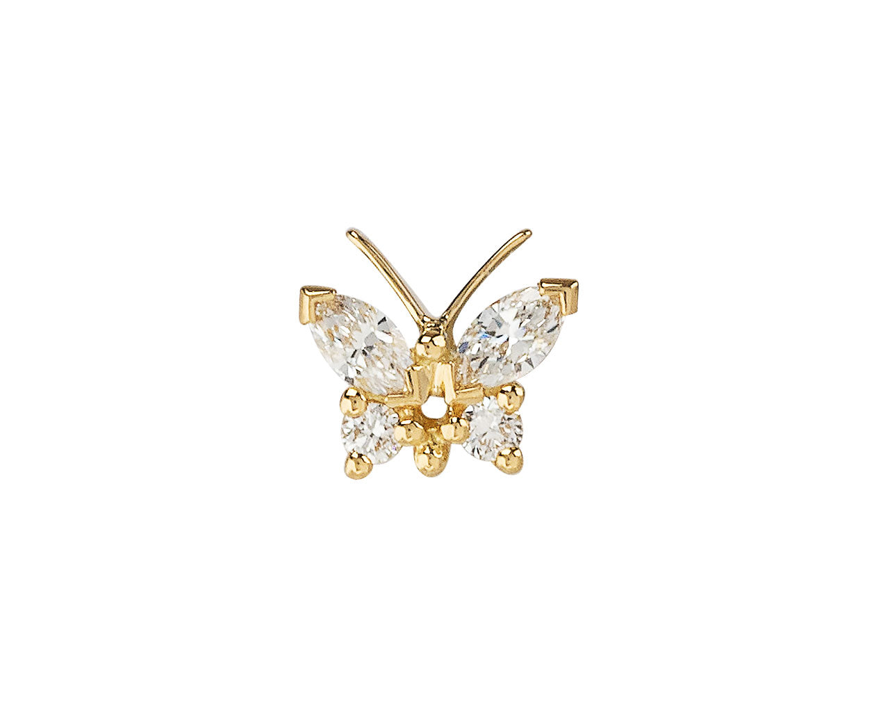 Maria Black 14kt yellow gold Molten diamond stud earring
