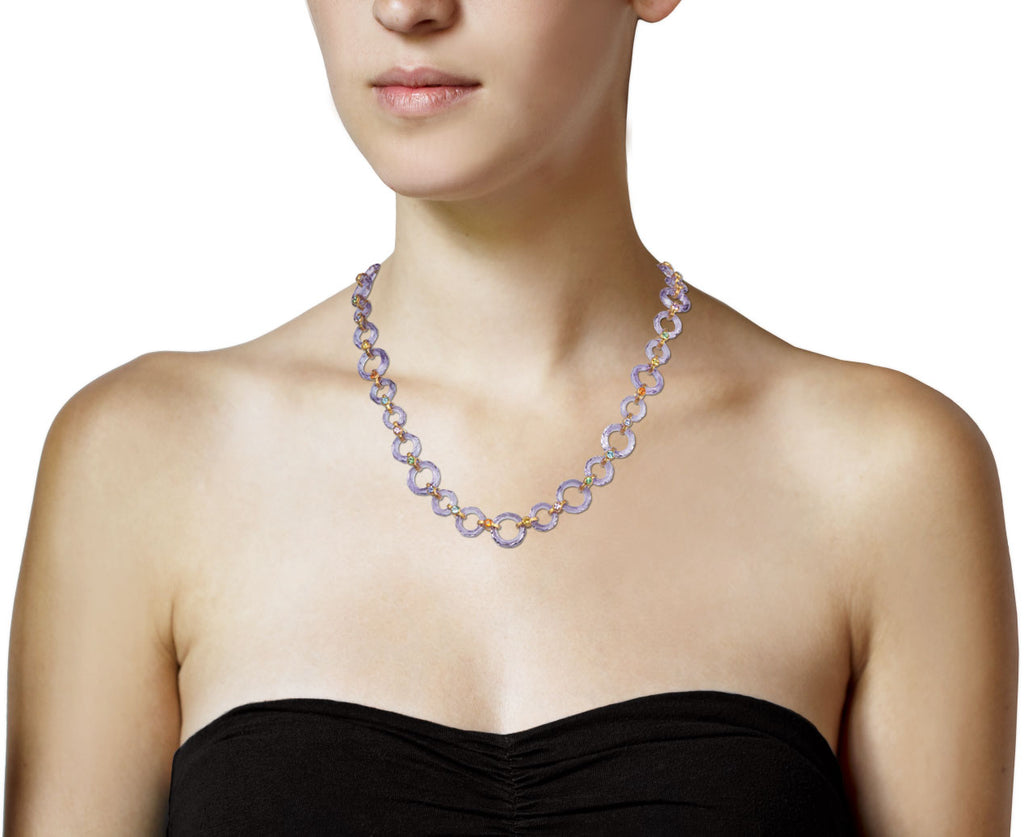 Reversible necklet. Diamond, Sapphire and Tsavorite Garnet 