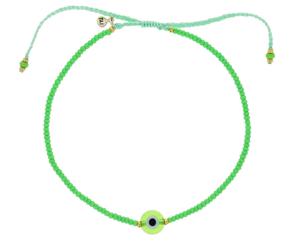 Green evil eye bracelet | Clara Mae