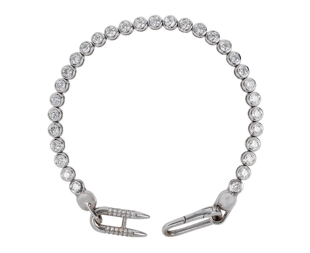 Uniform Object Diamond Open Cuff Bracelet
