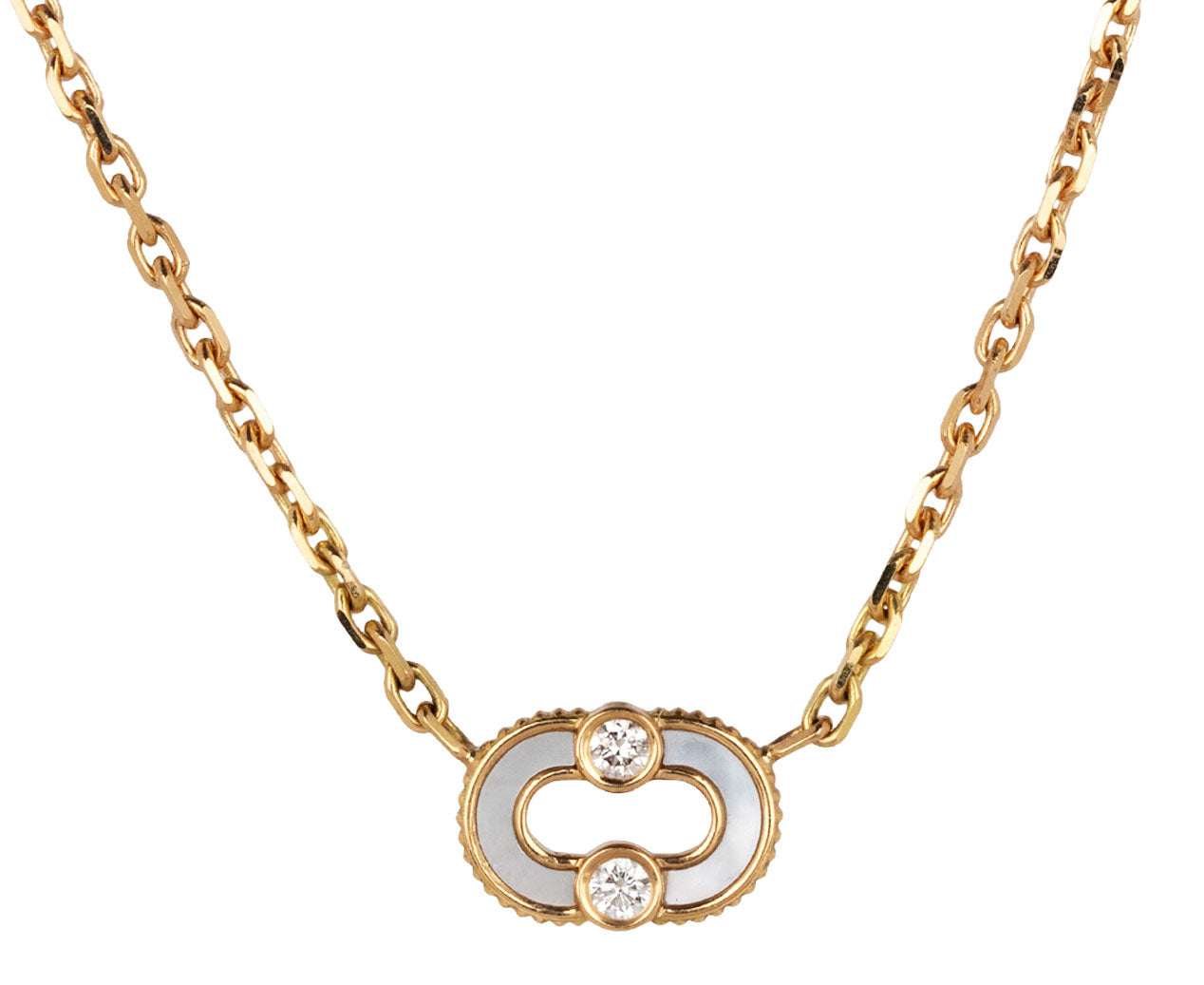 LOUIS VUITTON 18K Yellow Gold Tiger's Eye Blossom Pendant Necklace