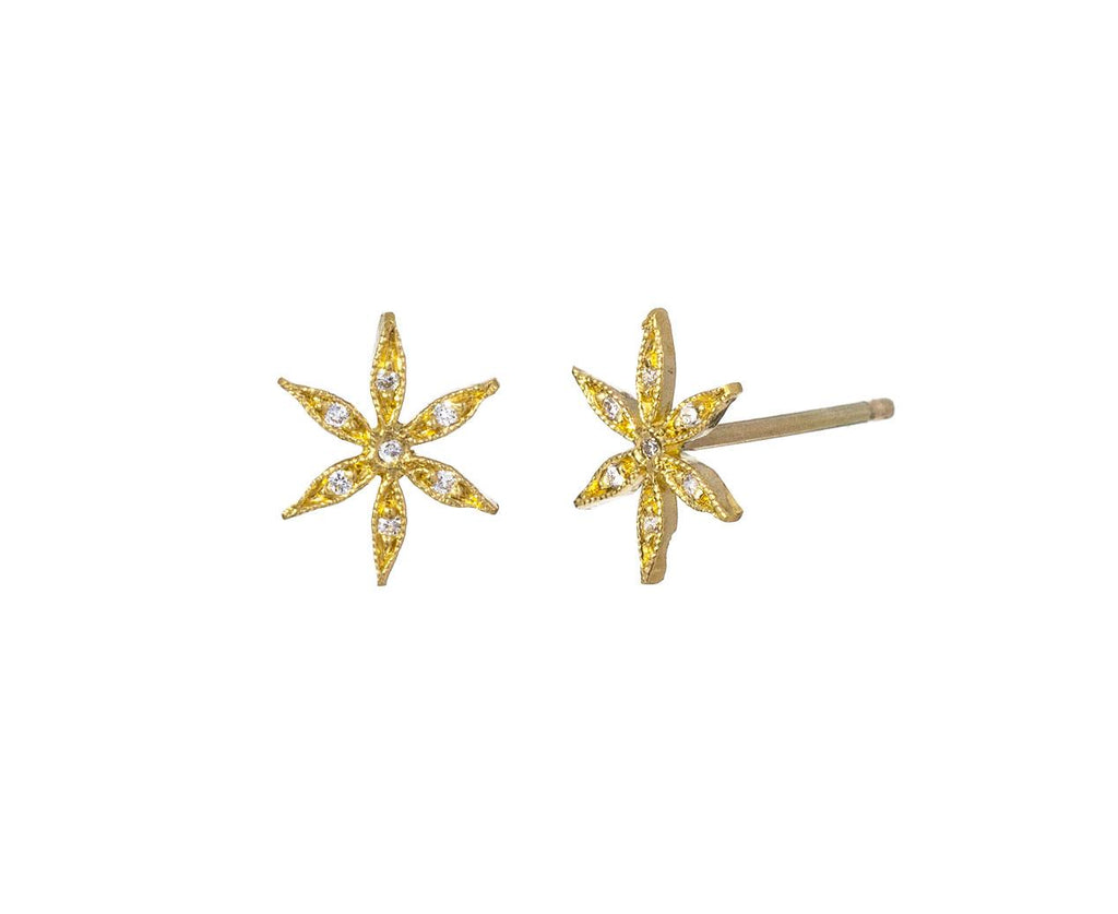 Diamond Star Flower Earrrings